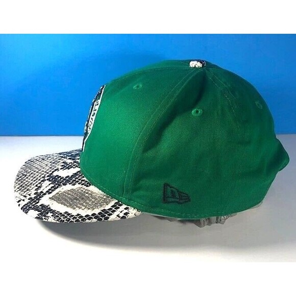 Boston CELTICS Snakeskin brim NBA Hardwood Classic New Era 9Fifty Cap,Adj.Snp bk - Picture 3 of 9